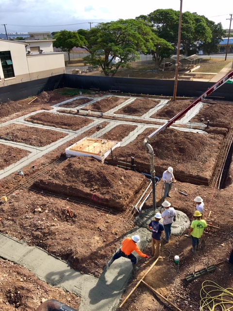 Landmark Builders Pouring Footings at Hale Nalu